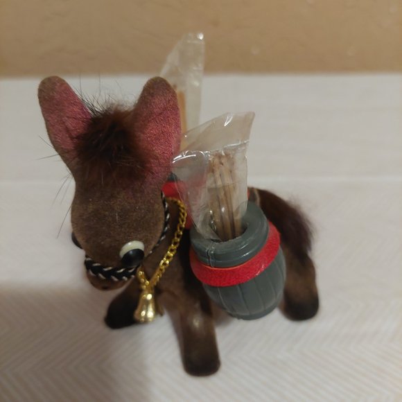 Flocked Donkeys S&P Shakers & Toothpick Holder - Picture 3 of 4